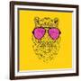 Tiger in Pink Glasses-Lisa Kroll-Framed Art Print