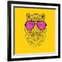 Tiger in Pink Glasses-Lisa Kroll-Framed Art Print