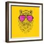 Tiger in Pink Glasses-Lisa Kroll-Framed Art Print