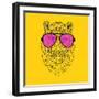 Tiger in Pink Glasses-Lisa Kroll-Framed Art Print