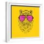 Tiger in Pink Glasses-Lisa Kroll-Framed Art Print