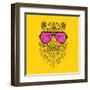 Tiger in Pink Glasses-Lisa Kroll-Framed Art Print