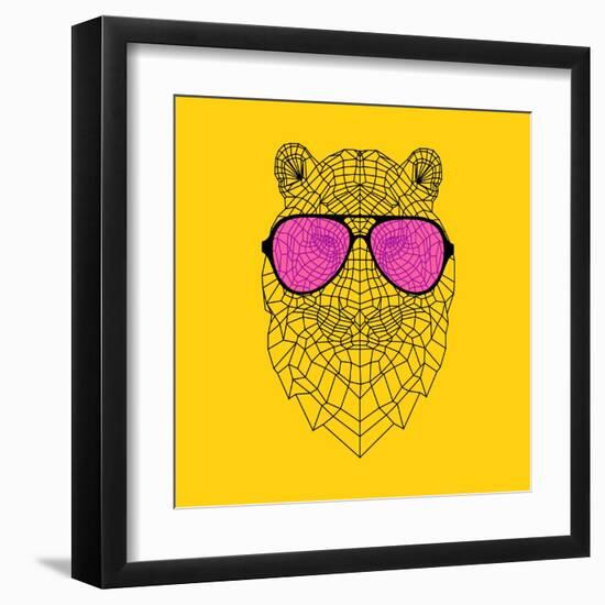 Tiger in Pink Glasses-Lisa Kroll-Framed Art Print