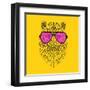 Tiger in Pink Glasses-Lisa Kroll-Framed Art Print