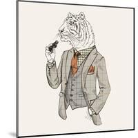 Tiger in Suit-null-Mounted Art Print