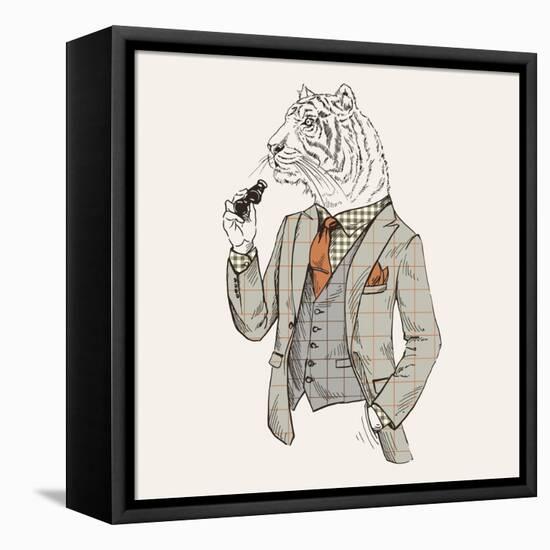 Tiger in Suit-null-Framed Stretched Canvas