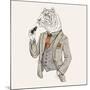 Tiger in Suit-null-Mounted Art Print