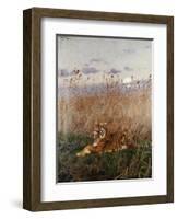 Tiger in the Rushes-Geza Vastagh-Framed Giclee Print