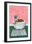 Tiger in Tub-Yvette St. Amant-Framed Art Print