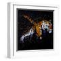 Tiger Jumping-null-Framed Art Print