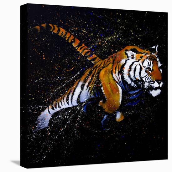 Tiger Jumping-null-Stretched Canvas