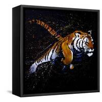 Tiger Jumping-null-Framed Stretched Canvas