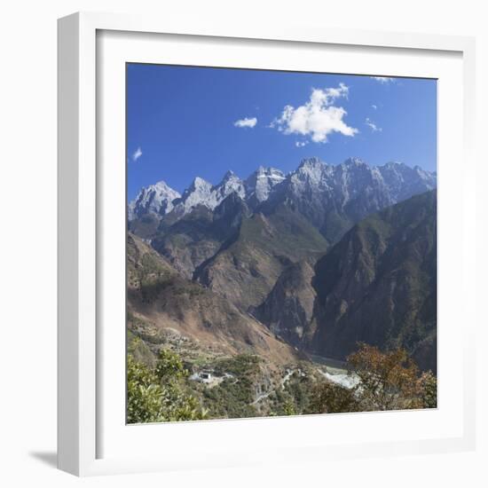 Tiger Leaping Gorge and Jade Dragon Snow Mountain (Yulong Xueshan), Yunnan, China-Ian Trower-Framed Photographic Print