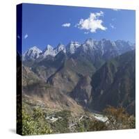 Tiger Leaping Gorge and Jade Dragon Snow Mountain (Yulong Xueshan), Yunnan, China-Ian Trower-Stretched Canvas