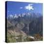 Tiger Leaping Gorge and Jade Dragon Snow Mountain (Yulong Xueshan), Yunnan, China-Ian Trower-Stretched Canvas