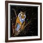 Tiger Leaping-null-Framed Art Print