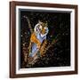 Tiger Leaping-null-Framed Art Print