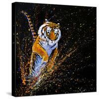 Tiger Leaping-null-Stretched Canvas