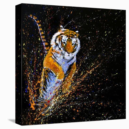 Tiger Leaping-null-Stretched Canvas