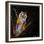 Tiger Leaping-null-Framed Premium Giclee Print