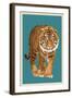 Tiger - Letterpress-Lantern Press-Framed Art Print
