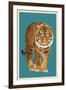 Tiger - Letterpress-Lantern Press-Framed Art Print