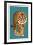 Tiger - Letterpress-Lantern Press-Framed Art Print