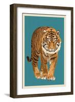 Tiger - Letterpress-Lantern Press-Framed Art Print