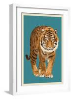 Tiger - Letterpress-Lantern Press-Framed Art Print