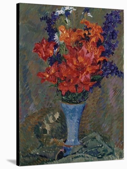 Tiger Lilies (Field Bouquet), 1909 (Oil on Canvas)-Giovanni Giacometti-Stretched Canvas