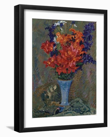 Tiger Lilies (Field Bouquet), 1909 (Oil on Canvas)-Giovanni Giacometti-Framed Giclee Print