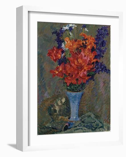 Tiger Lilies (Field Bouquet), 1909 (Oil on Canvas)-Giovanni Giacometti-Framed Giclee Print