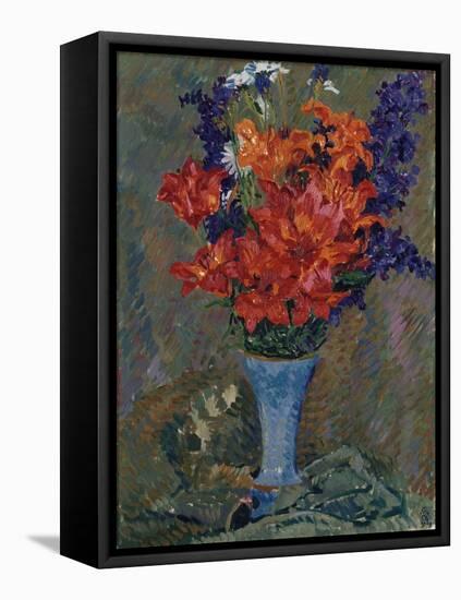 Tiger Lilies (Field Bouquet), 1909 (Oil on Canvas)-Giovanni Giacometti-Framed Stretched Canvas