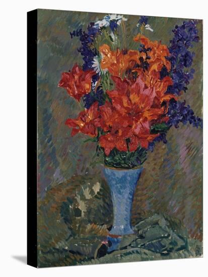 Tiger Lilies (Field Bouquet), 1909 (Oil on Canvas)-Giovanni Giacometti-Stretched Canvas