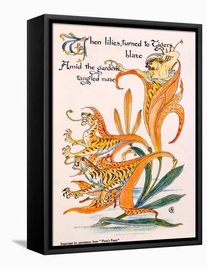 Tiger Lilies, Illustration from 'Flora's Feast' by Walter Crane, First Published 1889-Walter Crane-Framed Stretched Canvas