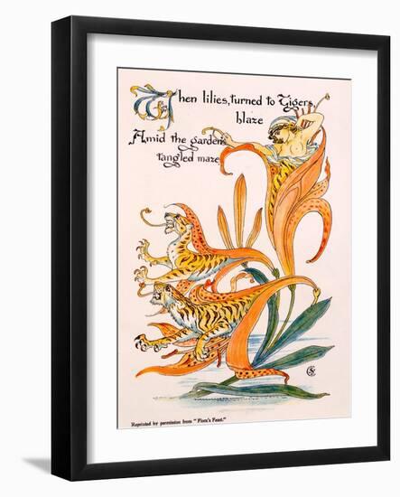 Tiger Lilies, Illustration from 'Flora's Feast' by Walter Crane, First Published 1889-Walter Crane-Framed Giclee Print