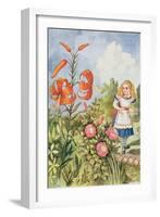 Tiger Lily, from 'Through the Looking Glass' by Lewis Carroll (1832-98)-John Tenniel-Framed Giclee Print