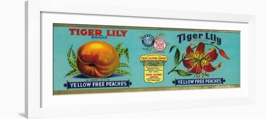 Tiger Lily Peach Label - San Francisco, CA-Lantern Press-Framed Art Print