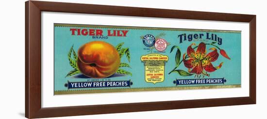 Tiger Lily Peach Label - San Francisco, CA-Lantern Press-Framed Art Print