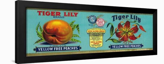 Tiger Lily Peach Label - San Francisco, CA-Lantern Press-Framed Art Print