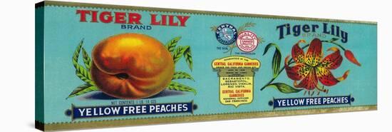 Tiger Lily Peach Label - San Francisco, CA-Lantern Press-Stretched Canvas