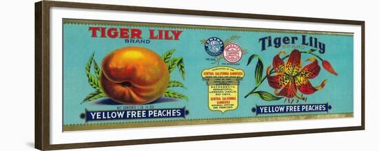 Tiger Lily Peach Label - San Francisco, CA-Lantern Press-Framed Premium Giclee Print