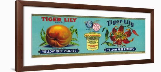 Tiger Lily Peach Label - San Francisco, CA-Lantern Press-Framed Premium Giclee Print