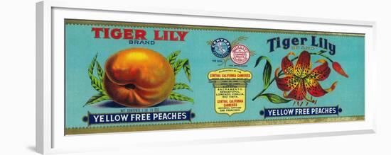 Tiger Lily Peach Label - San Francisco, CA-Lantern Press-Framed Premium Giclee Print