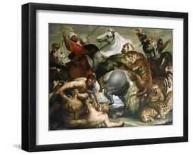 Tiger, Lion and Leopard Hunt, 1616-Peter Paul Rubens-Framed Giclee Print