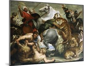 Tiger, Lion and Leopard Hunt, 1616-Peter Paul Rubens-Mounted Giclee Print