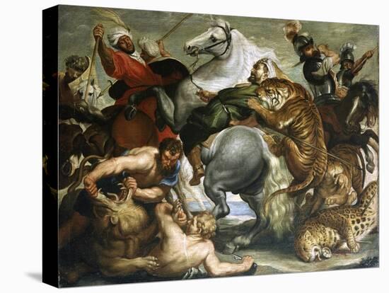 Tiger, Lion and Leopard Hunt, 1616-Peter Paul Rubens-Stretched Canvas