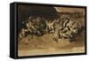 Tiger Lying Down; Tigre Couche, 1858-Eugene Delacroix-Framed Stretched Canvas