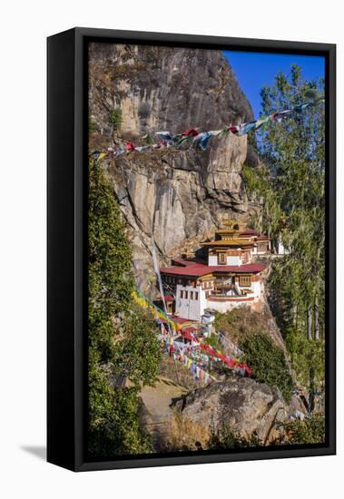 Tiger Nest, Taktsang Goempa Monastery Hanging in the Cliffs, Bhutan-Michael Runkel-Framed Stretched Canvas