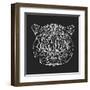 Tiger on Black-Lisa Kroll-Framed Art Print